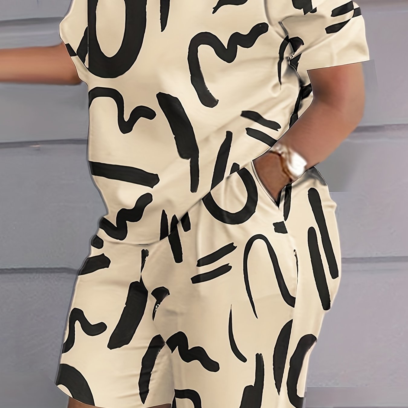 Patchwork Print Two-piece Set