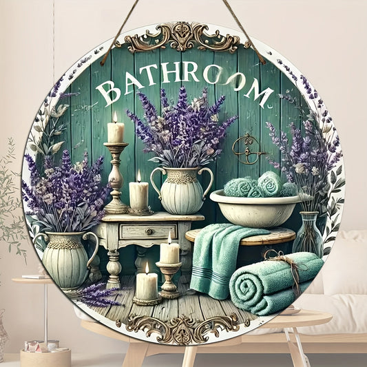Rustic Wooden Bathroom Plague
