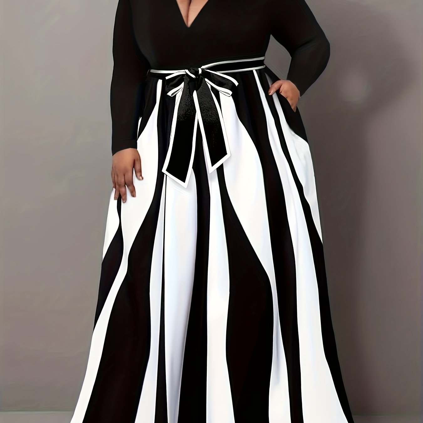 Maxi Dress - Elegant Plus Size, High Stretch Fashion