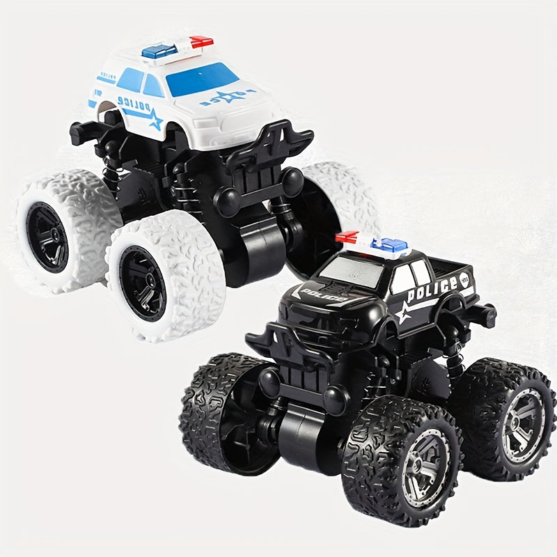 Rotatable Police Car Stunt Vehicle – 4WD Inertial Toy Fun