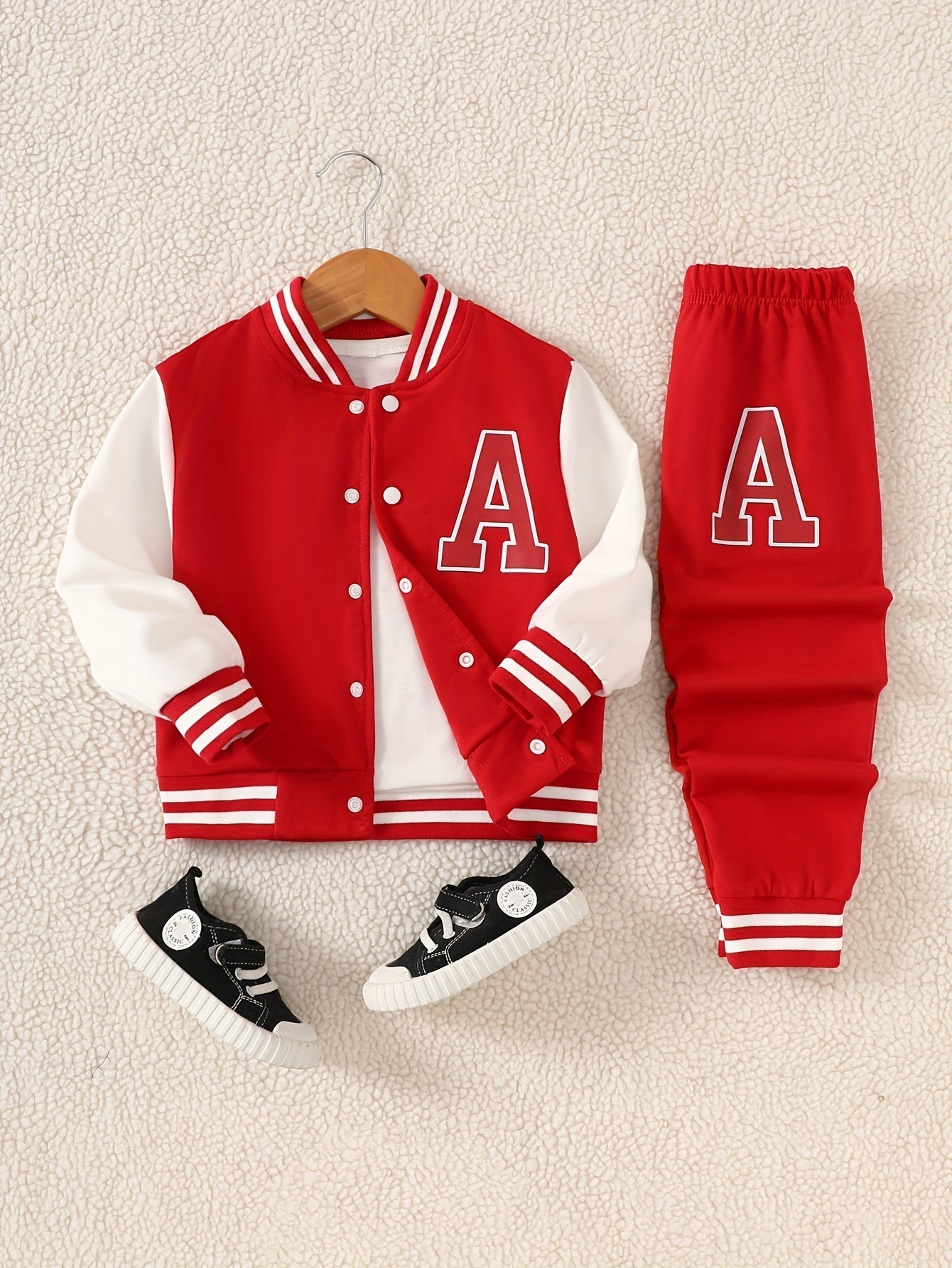 Boys 2 pcs Knit Baseball Suit - Stylish Fall/Winter Wear