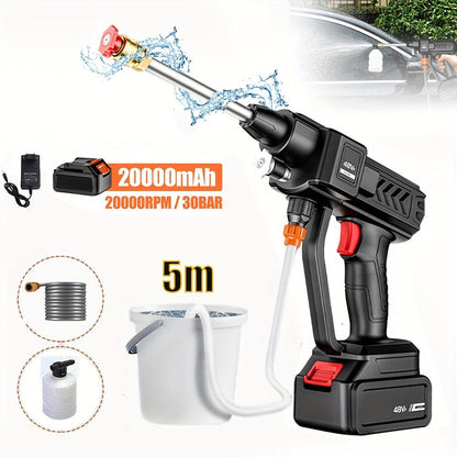 Cordless High Pressure Water Gun - Portable 30BAR Cleaner Tool