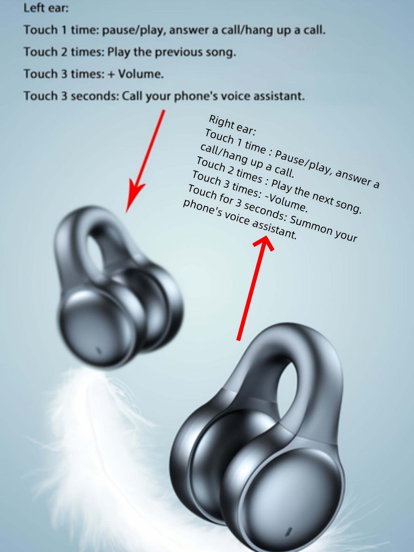 Wireless Headset Earphones - Compatible with Xiaomi and iPhone 