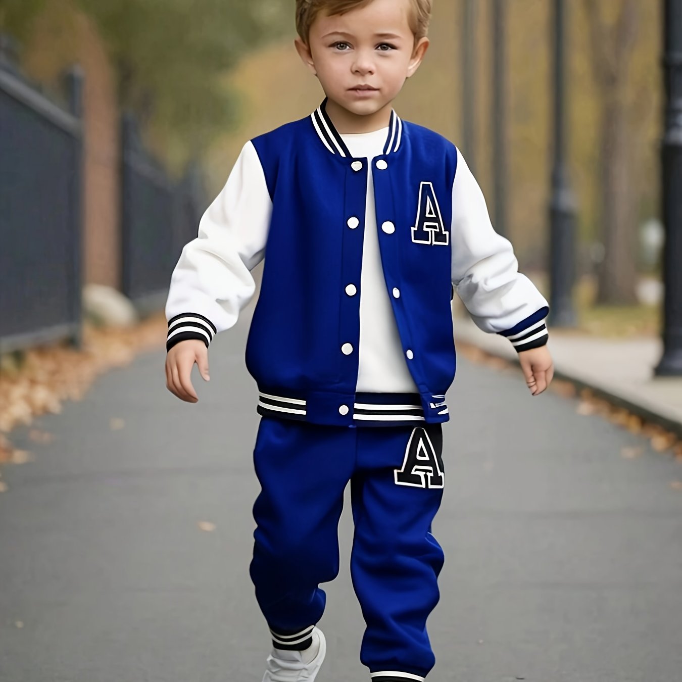 Boys 2 pcs Knit Baseball Suit - Stylish Fall/Winter Wear