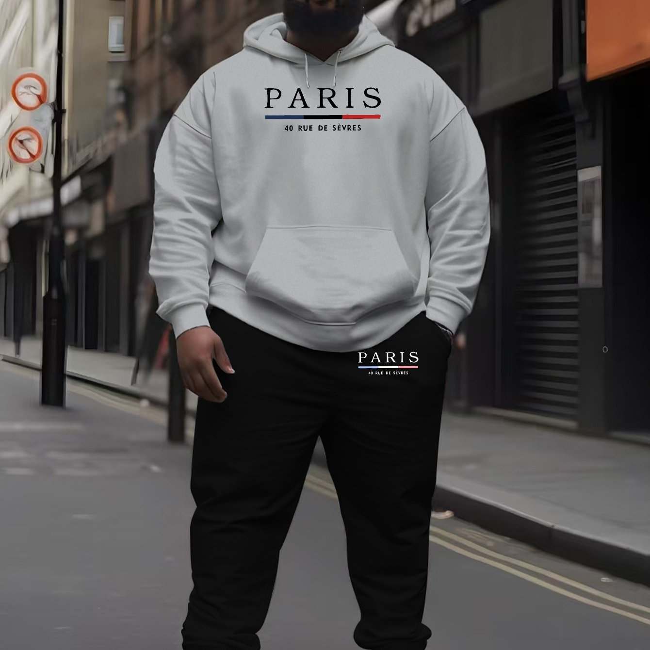 Men Trendy Hoodie Set 