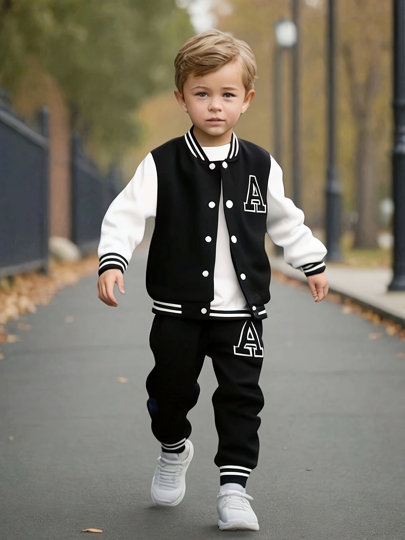 Boys 2 pcs Knit Baseball Suit - Stylish Fall/Winter Wear