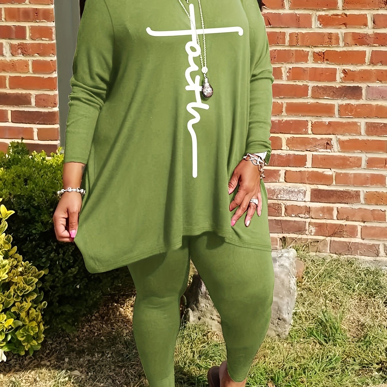 Plus Size Letter Print 