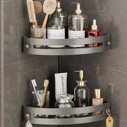 2 pcs Modern No-Drill Corner Shelves - Durable ABS Storage Racks