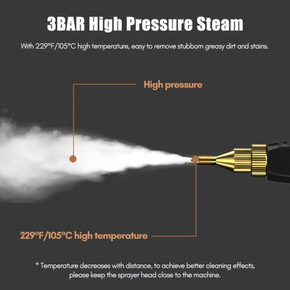 Portable Handheld Steam Cleaner High Temperature Pressurized Steam Cleaning Machine With Brush Heads For Kitchen Furniture Bathroom