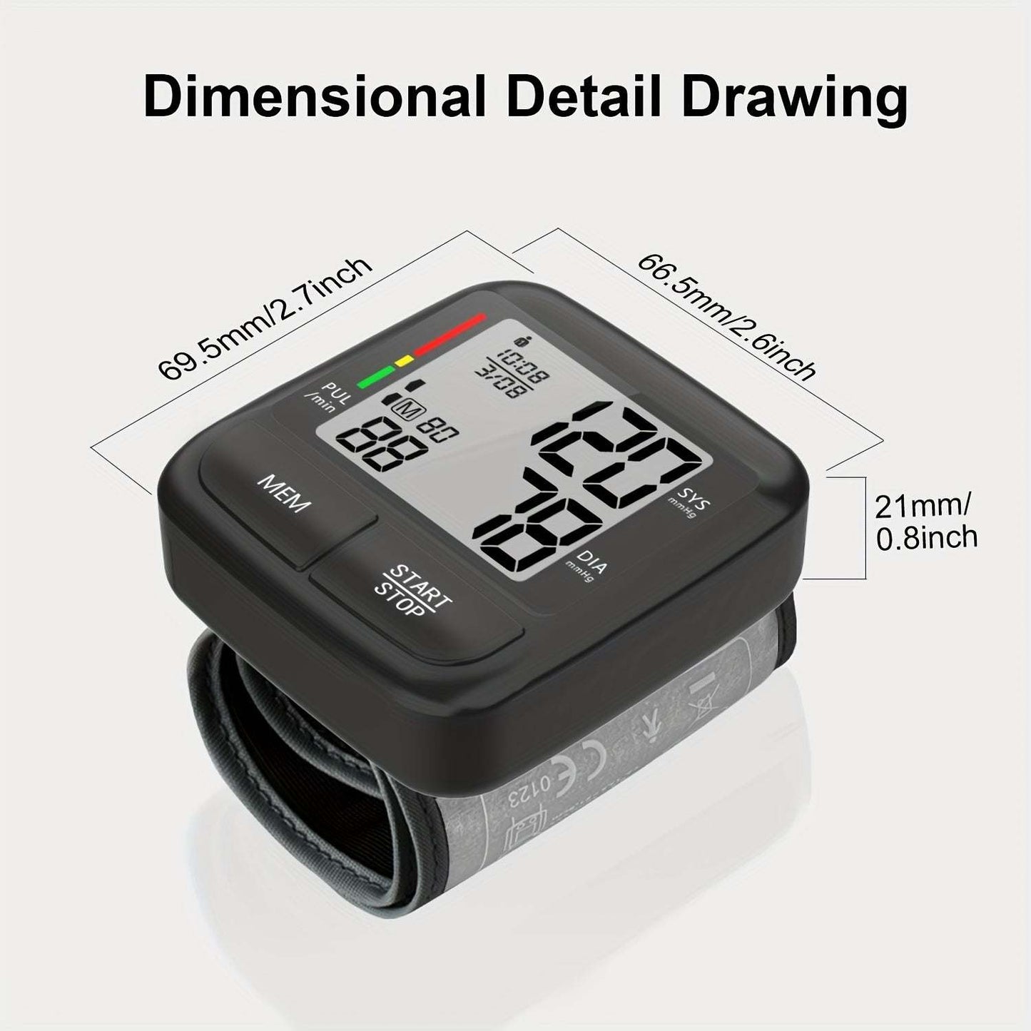 Wrist Blood Pressure Monitor - 1pc Portable, Automatic Digital Device