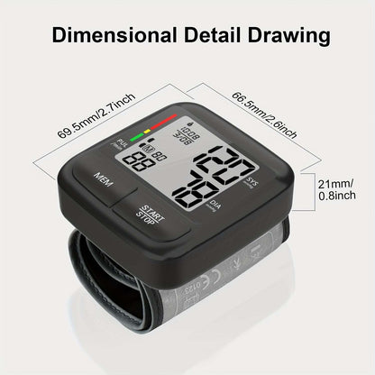 Wrist Blood Pressure Monitor - 1pc Portable, Automatic Digital Device
