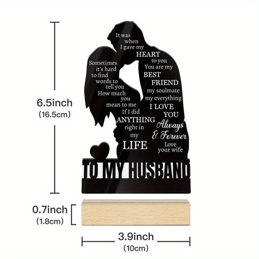 Table Decor Acrylic Sign Wooden Base for Home and Gift