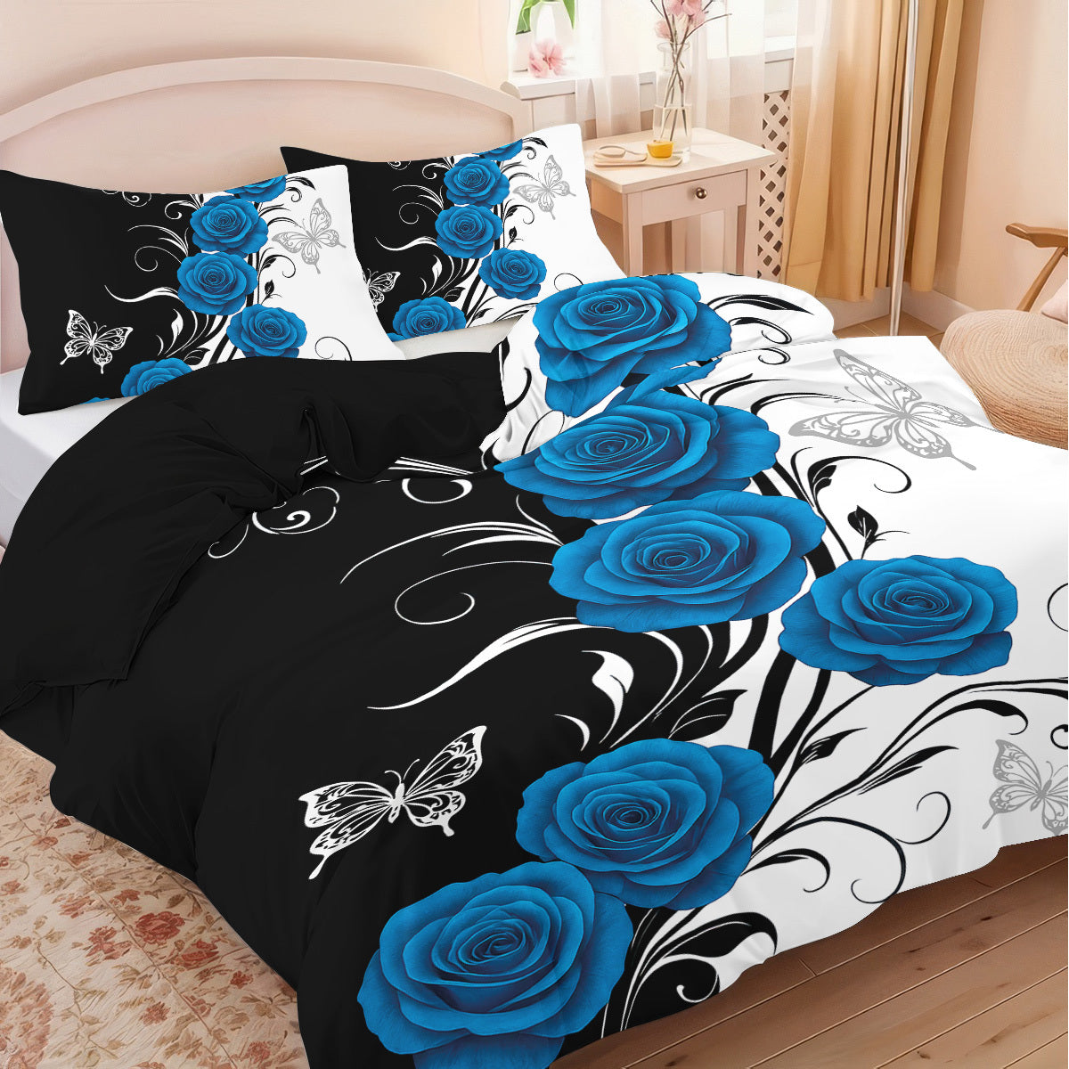 3pcs set (1 duvet cover, 2 pillowcases, no filling) - Polyester