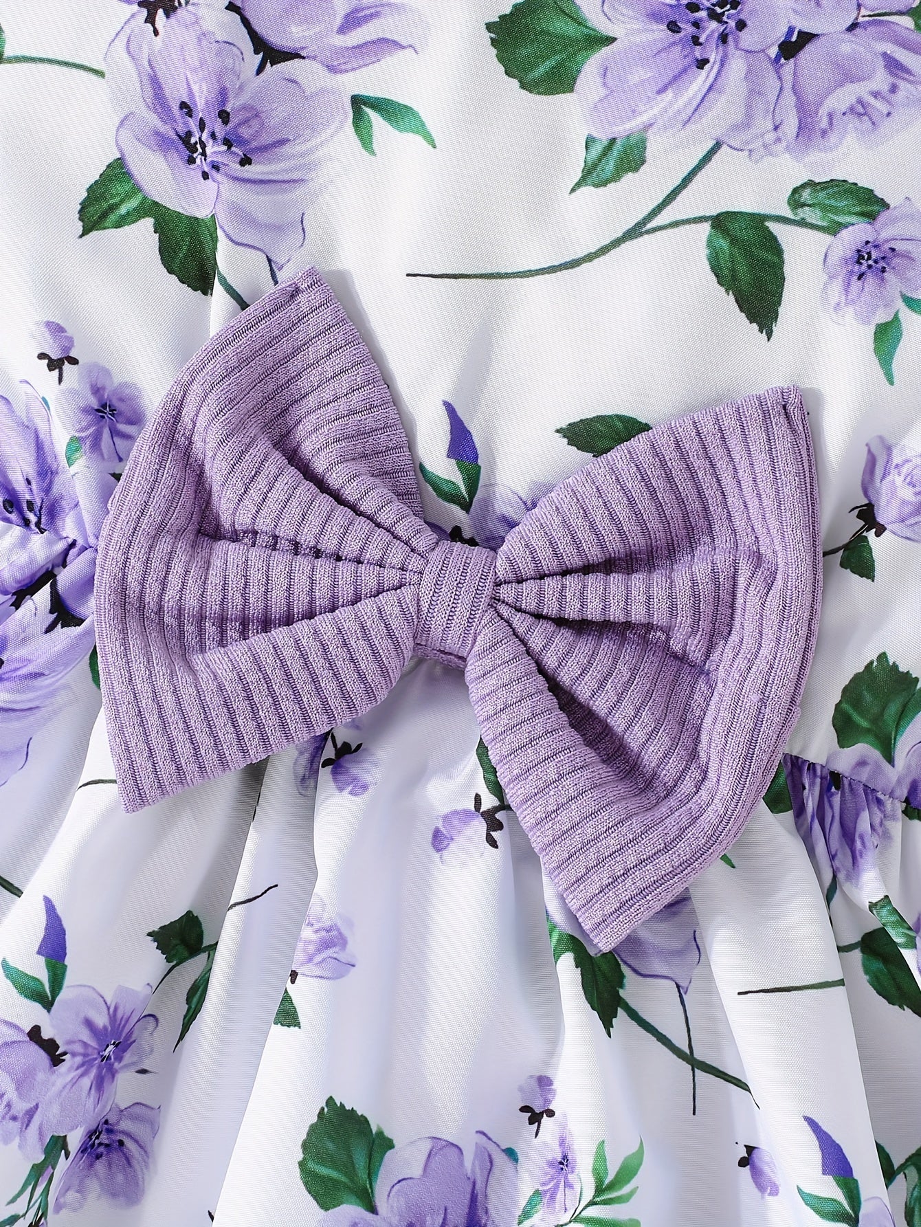 Girl Flower Print Vest Dress and Solid Jacket