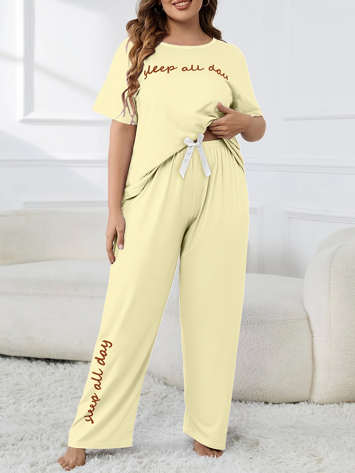 Plus Size Keep All Day Pajama Set - Elegant Comfort Wear