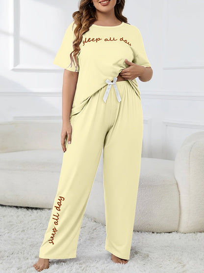 Plus Size Keep All Day Pajama Set - Elegant Comfort Wear