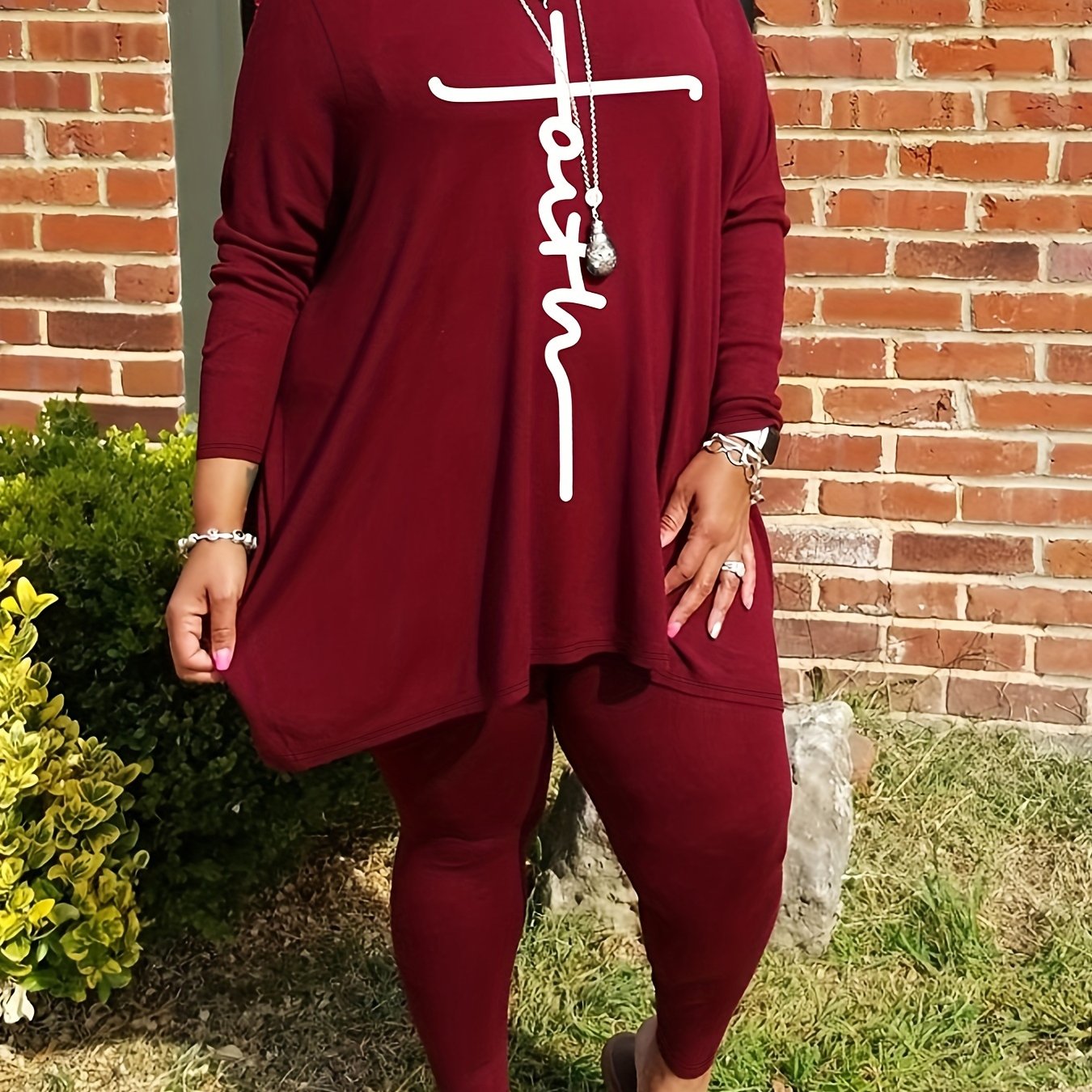 Plus Size Letter Print 