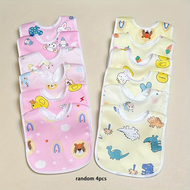 Kids Velvet Bib Set - Cartoon Waterproof and U-shaped for Newborn Bibs