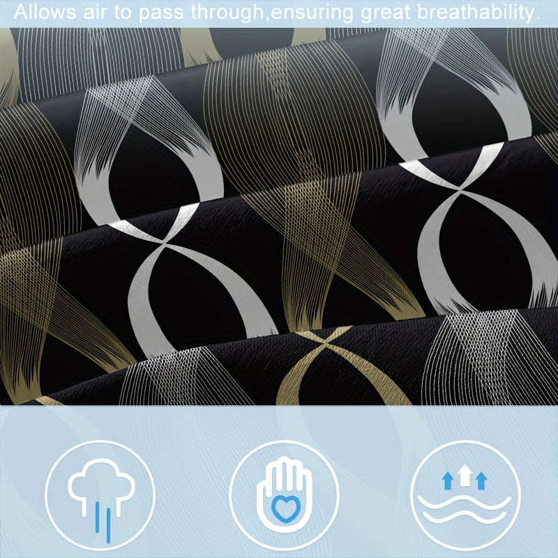 1 pc Simple Modern Style Cross Curve Pattern Printed Fleece Fitted Sheet - Bedroom Use Printed Bed Cover, Mattress Cover, Mattress Protector, Protective Cover, Bedding Accessories Do Not Include Pillowcase Can Be Sent as Gifts