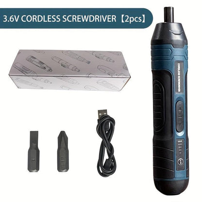 3.6V Lithium Cordless Screwdriver - Electric Set with 4 Torque