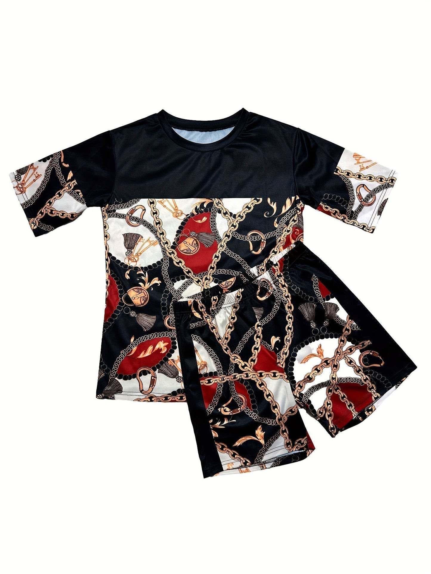 Patchwork Print Two-piece Set