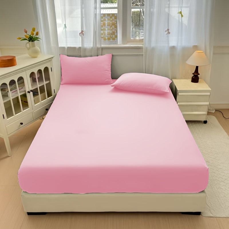 1pc A new Light Beige-friendly soft and comfortable fitted sheet suitable for bedroom mattress protection cover