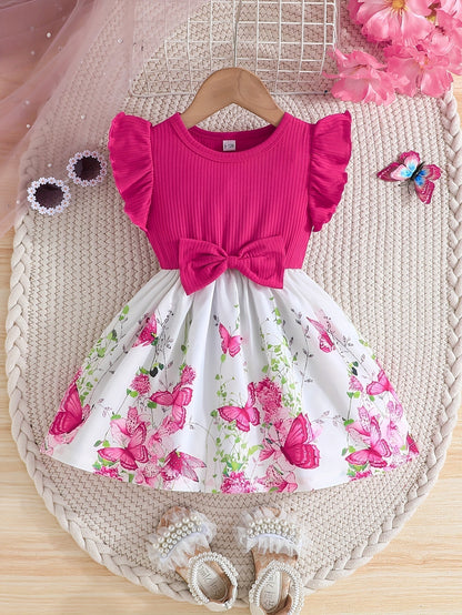 Floral Ruffle Sleeve Dress 