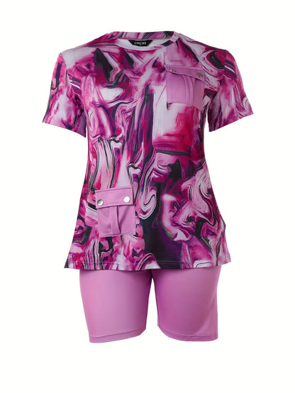 Fade Print Pocket Stitching Suit