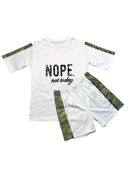 Patchwork Print Two-piece Set