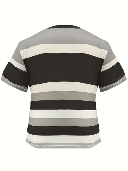 Womens Plus Size Striped T-Shirt 