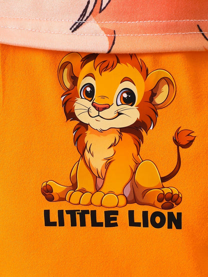 Boys Little Lion Print T-Shirt and Shorts Set