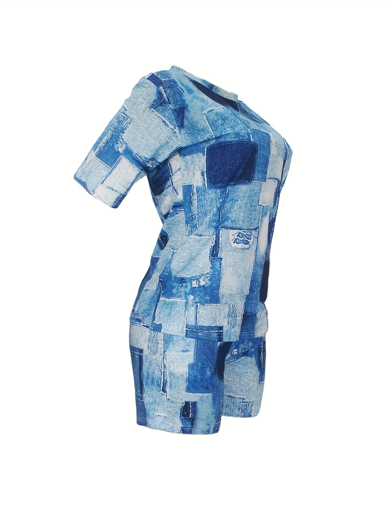 Patchwork Print Two-piece Set