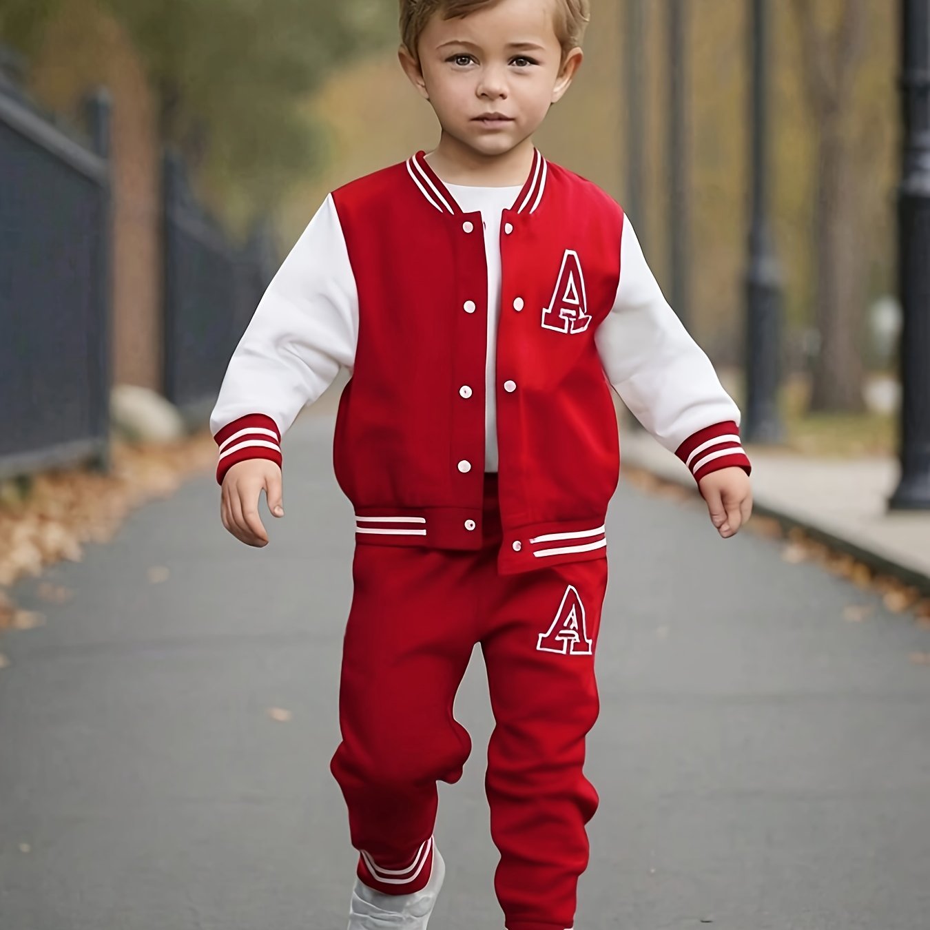 Boys 2 pcs Knit Baseball Suit - Stylish Fall/Winter Wear