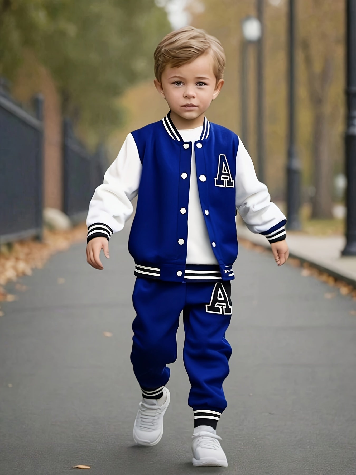 Boys 2 pcs Knit Baseball Suit - Stylish Fall/Winter Wear