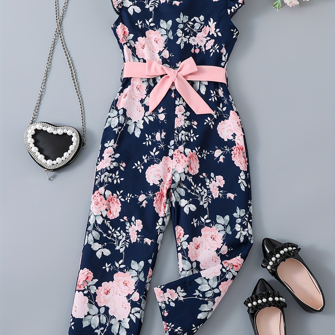 Girls Flutter Sleeve Jumpsuit