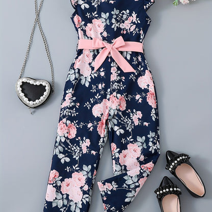 Girls Flutter Sleeve Jumpsuit