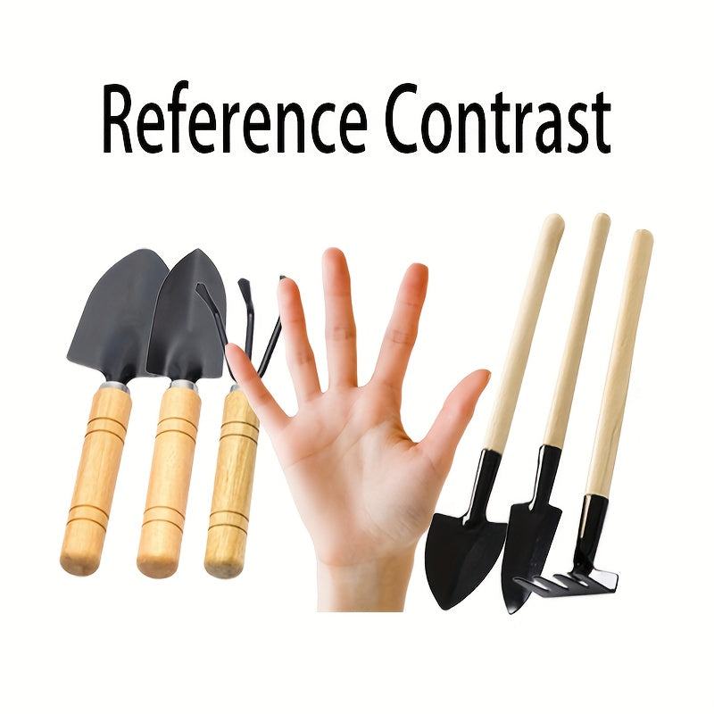 Mini Gardening Tool Set - 6 pcs. Metal & Wooden Hand Tools