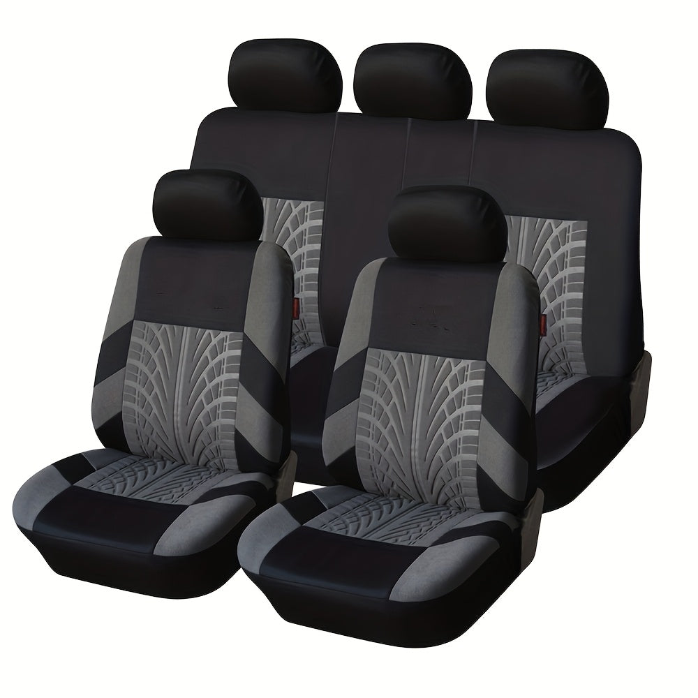 Luxury Linen 5-Seat Car Seat Covers, New Style, Premium, All-Season, Full Coverage, Integrated, Breathable, Auto Seat Protectors, Cushion Covers, Vehicle Interior Accessories, Polyester Fiber, Non-Textile Weaving, Fits Most M