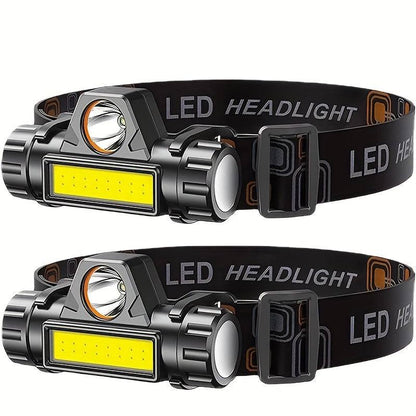 USB Charging Headlight - COB LED for Outdoor and Emergency Use
