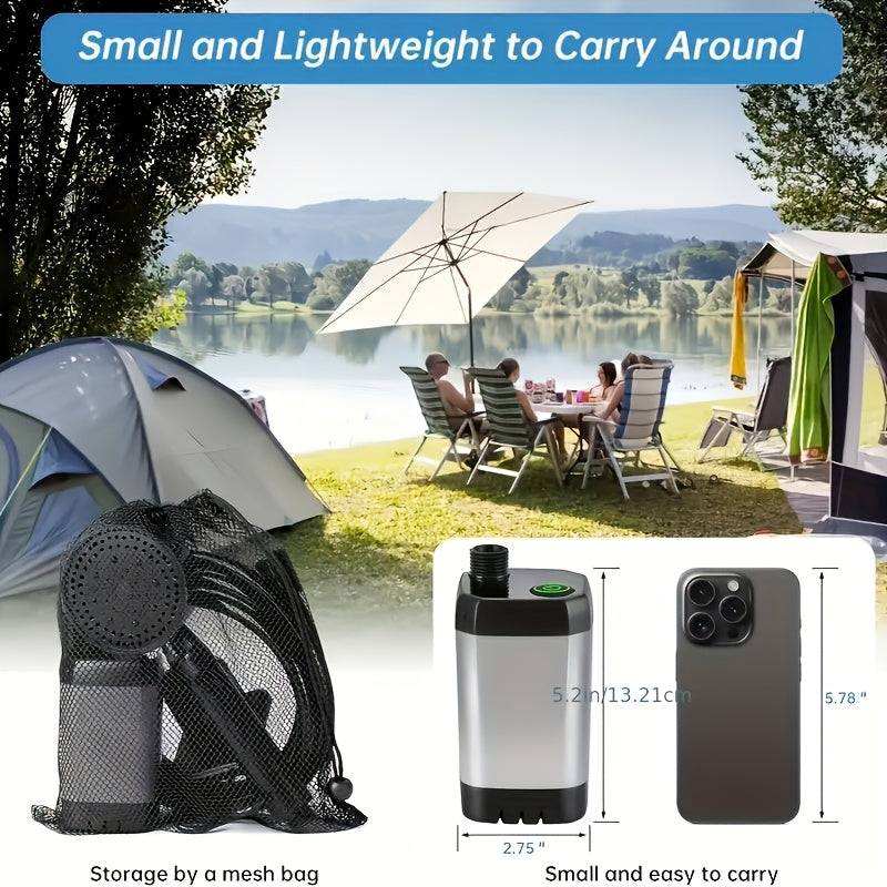 Electric Shower Pump - Portable, USB Rechargeable for Outdoor Use