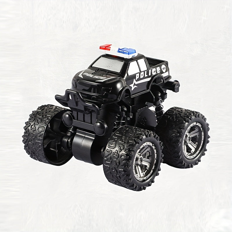 Rotatable Police Car Stunt Vehicle – 4WD Inertial Toy Fun