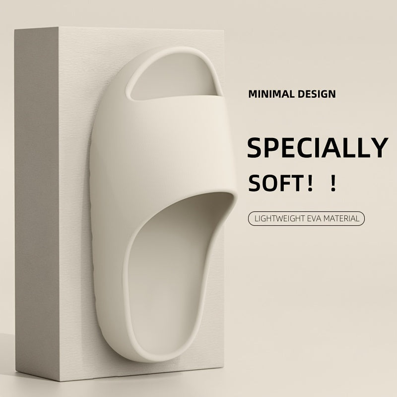 Unisex Soft Slides - Comfortable Indoor/Outdoor Flip-Flops with Non-Slip Textured Sole, Adjustable Ankle Strap, and Arch Support, Beige & Brown, Perfect for Casual Wear, Adjustable Comfort Slippers | Open Toe Design | EVA Mat