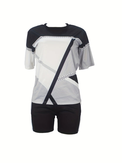 Patchwork Print Two-piece Set