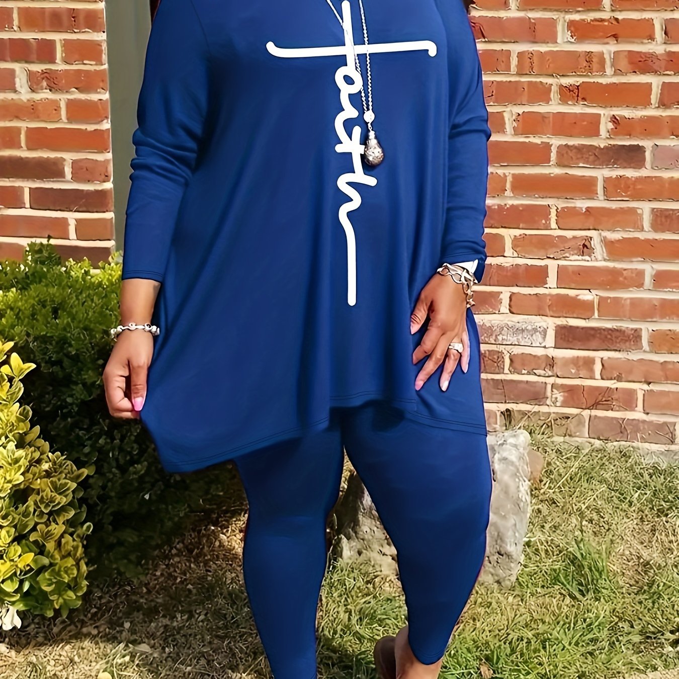 Plus Size Letter Print 