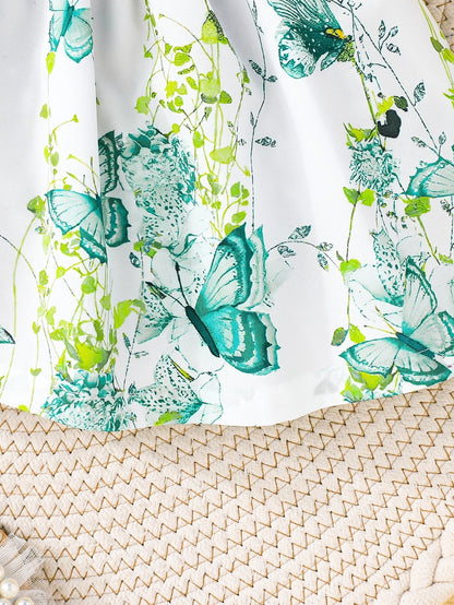 Floral Ruffle Sleeve Dress 