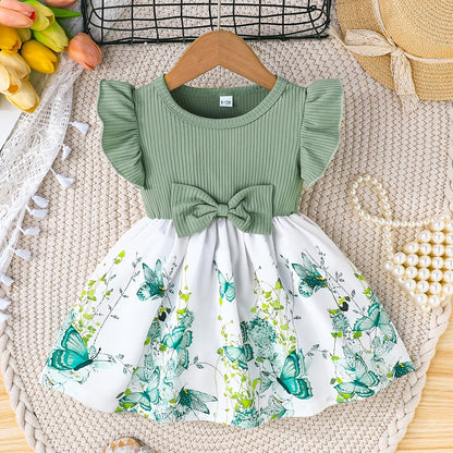 Floral Ruffle Sleeve Dress 
