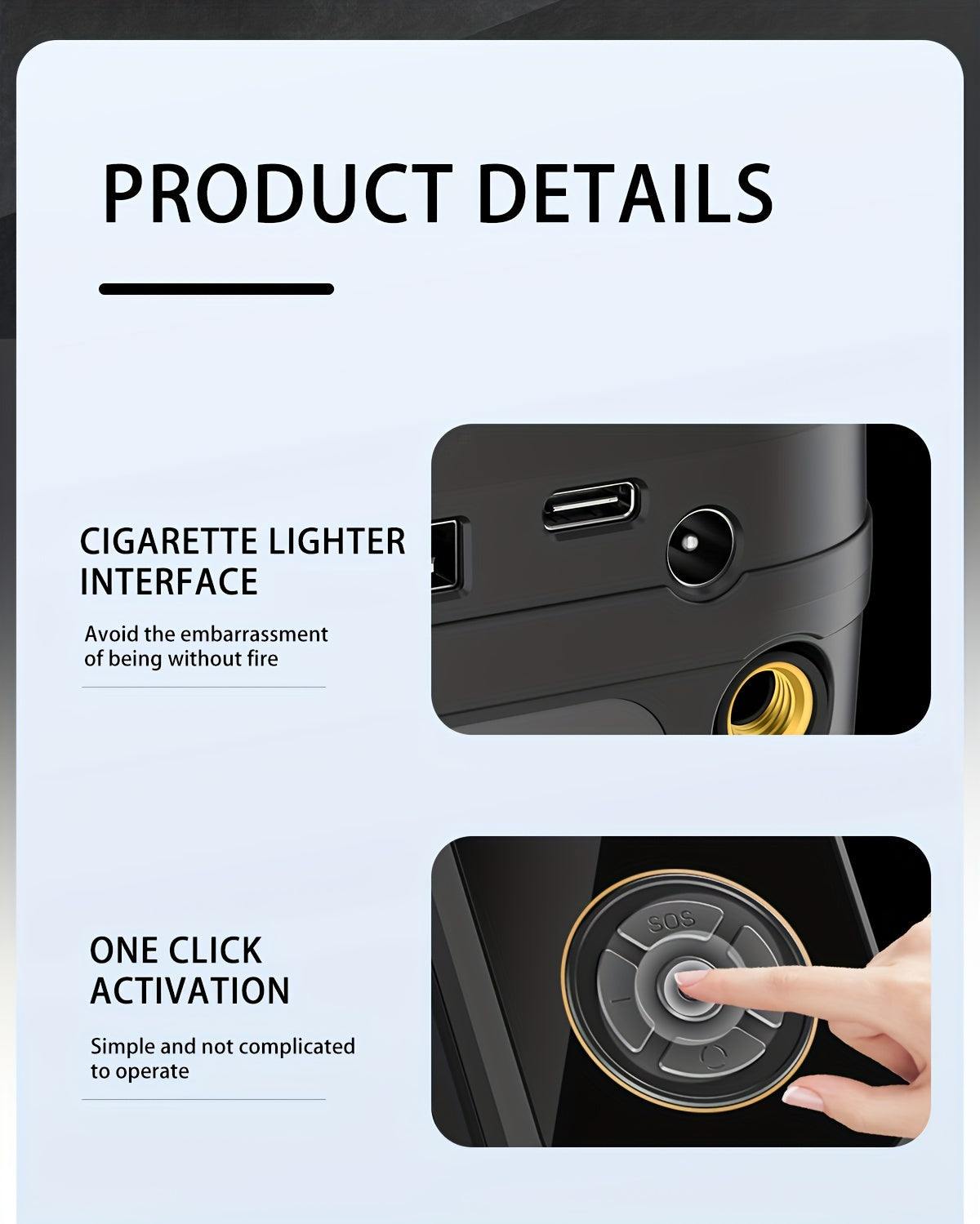 Car Air Compressor - 1 Portable, Inflator Wireless Handheld Pump