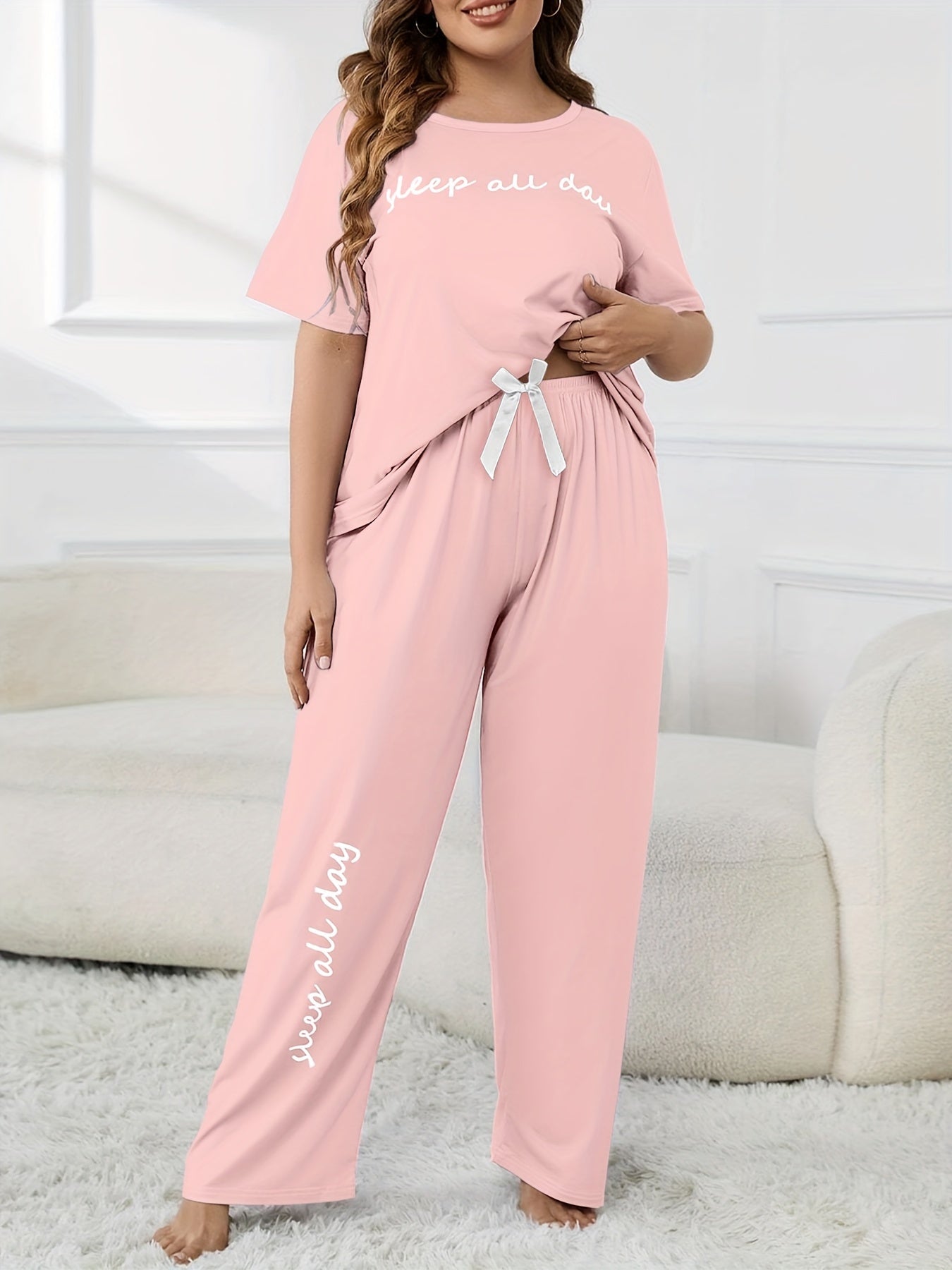 Plus Size Keep All Day Pajama Set - Elegant Comfort Wear