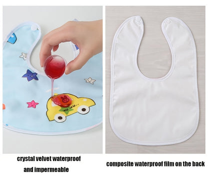Kids Velvet Bib Set - Cartoon Waterproof and U-shaped for Newborn Bibs