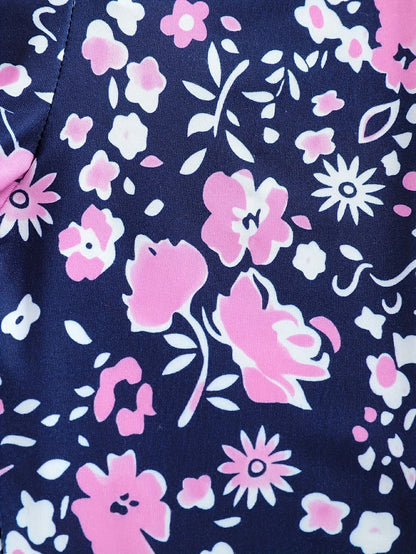 2 pcs Girls Party Outfit - Graphic Tee & Floral Leggings